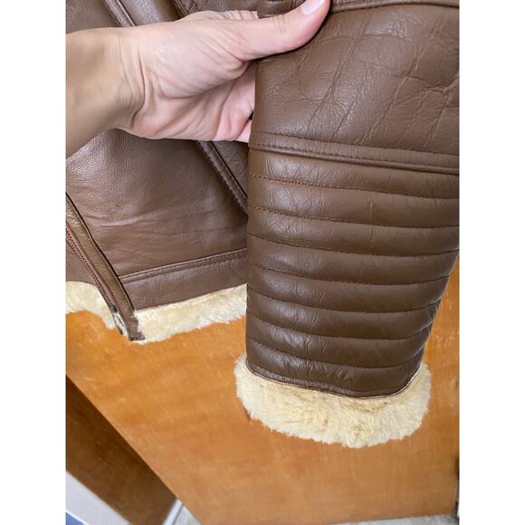 Men's B3 Flight Pilot RAF Aviator Shearling Sheepskin Leather Bomber Jacket Sz M - Picture 8 of 12